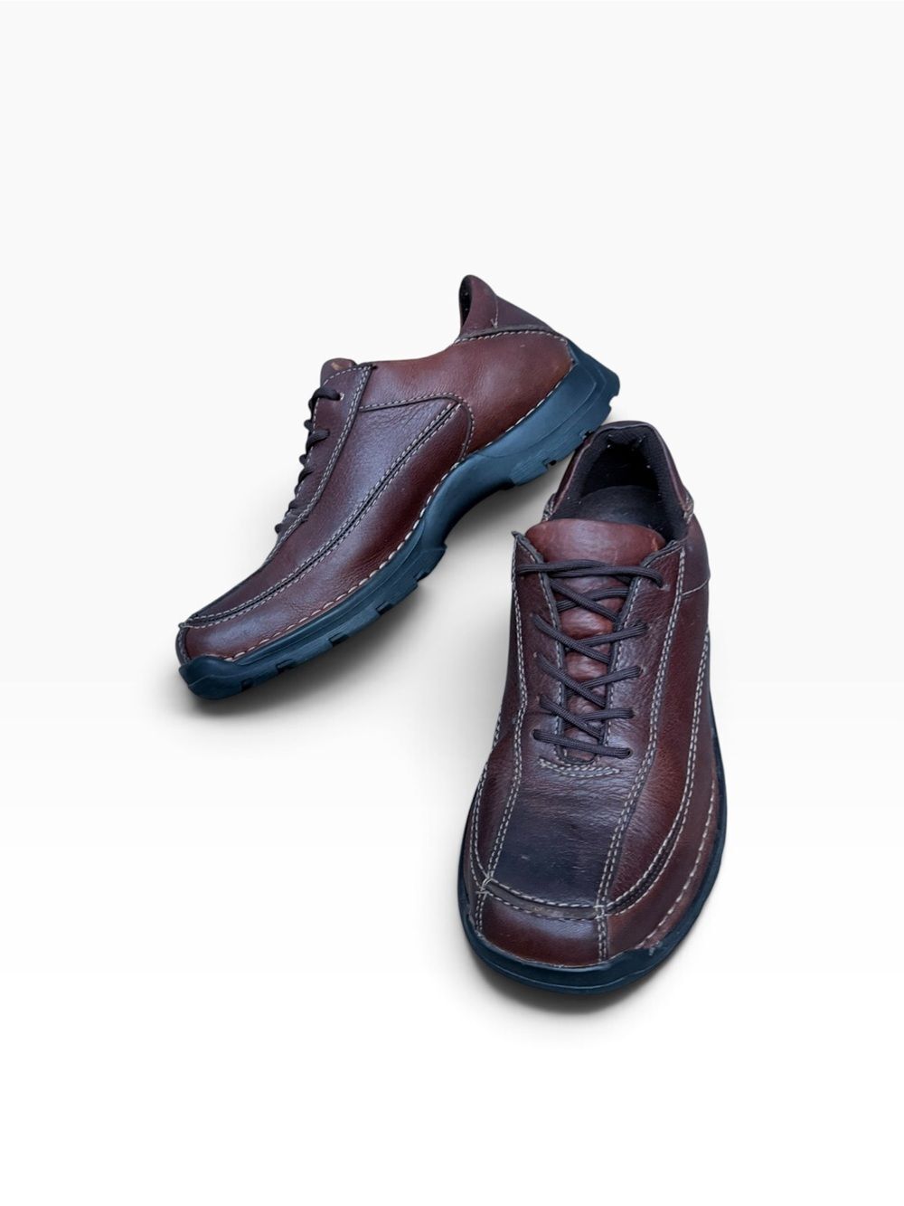 GBX Brown Leather Oxford Lace Up Casual Shoes Mens Size 10